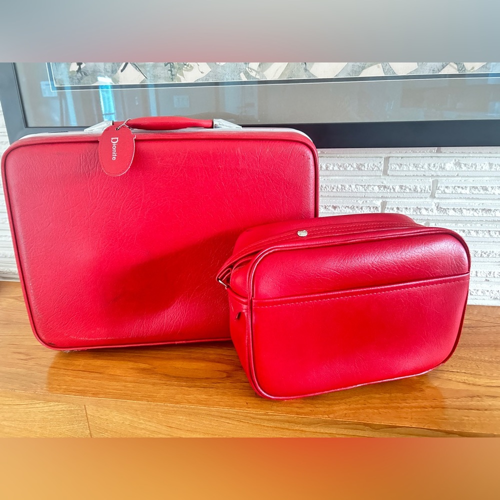 Vintage Dionite suitcase and tote Bag Set